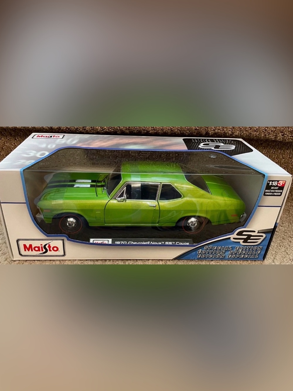 Maisto Special Edition 1970 Chevrolet Nova SS Coupe 1:18 Scale Green